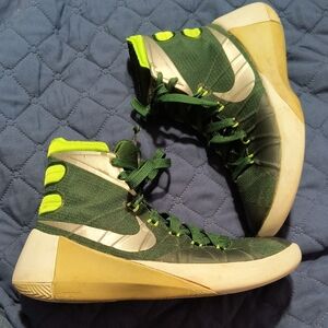 Nike Green and Silver Hyperdunk 2015 High-Top Sneakers